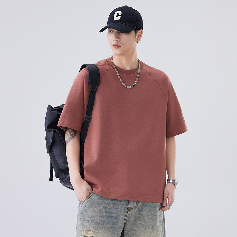 2026夏季薄款新款宽松休闲百搭短袖T恤男生纯色上衣服