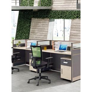 格诺瓦香槟白橡职员桌椅屏风简约隔断组合卡座现代办公桌电脑员工