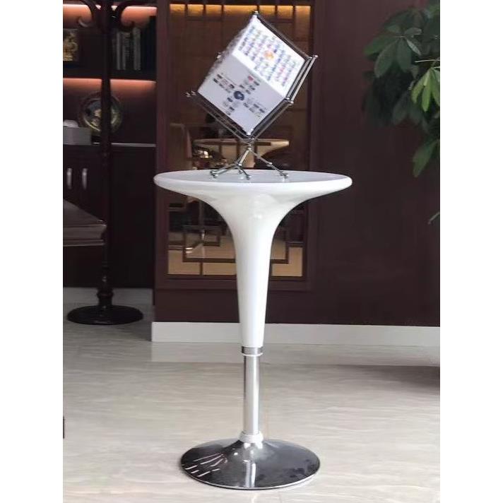 升降式茶几小圆桌酒吧展览白色洽谈桌接待桌椅组合阳台休闲小茶几