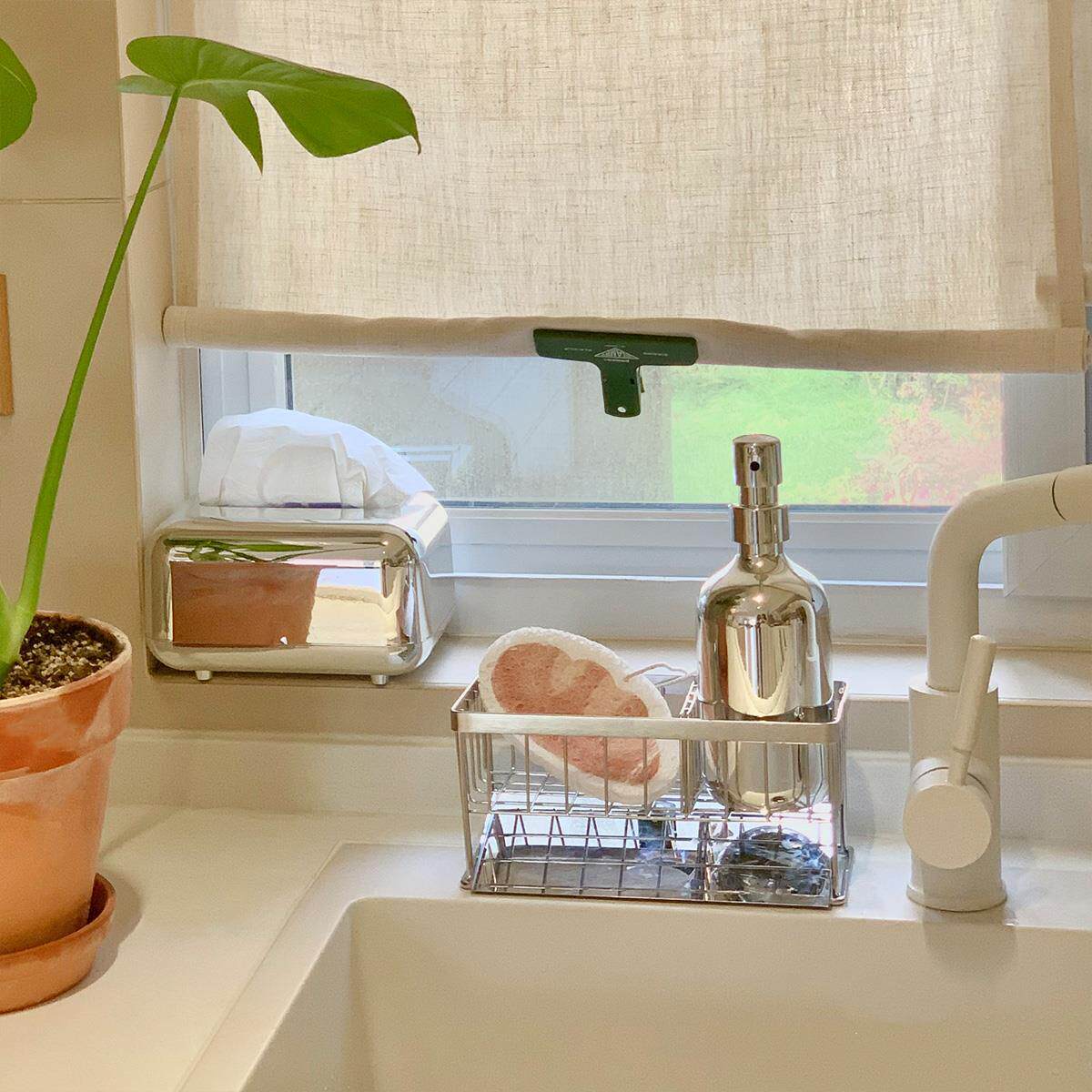 简约厨房304不锈钢置物架抹布海绵水导流板沥水架洗洁精收纳层架