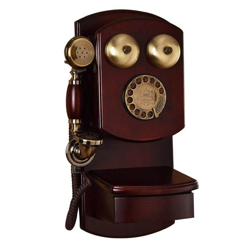 覆古壁挂电话机挂壁式家用彷古电话挂墙欧式创意老式转盘无线插卡