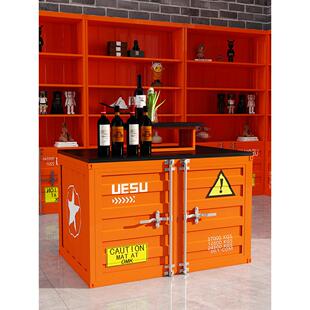 工业风创意集装箱产品展示陈列摆放商铺服装店储物收纳中岛台柜子