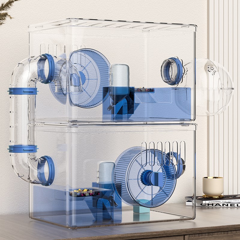 仓鼠笼子豪华别墅金丝熊专用大空间双层亚克力透明窝便宜大的房子