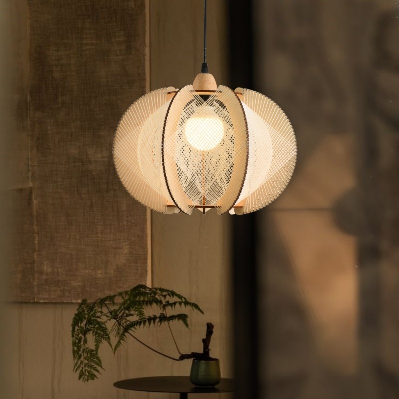日式餐厅麻绳吊灯侘寂风民宿客栈卧室木艺灯复古吧台藤艺编织灯具
