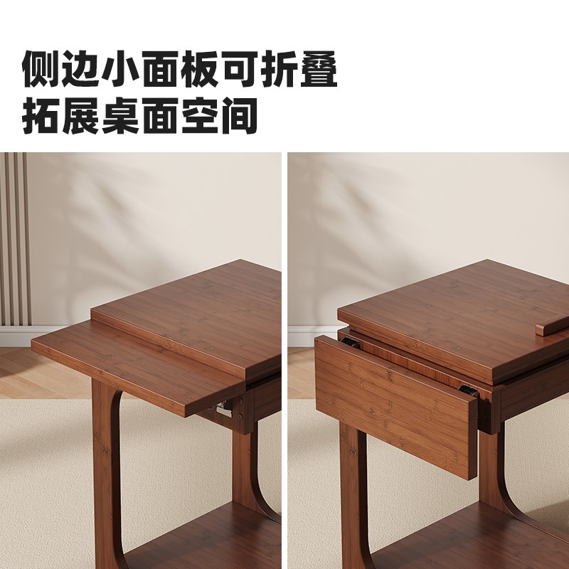 中古风小推车沙发边柜侧边几移动带轮小桌子小茶几小型卧室床头桌