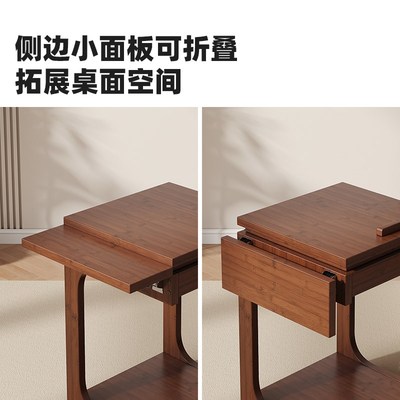 中古风小推车沙发边柜侧边几移动带轮小桌子小茶几小型卧室床头桌