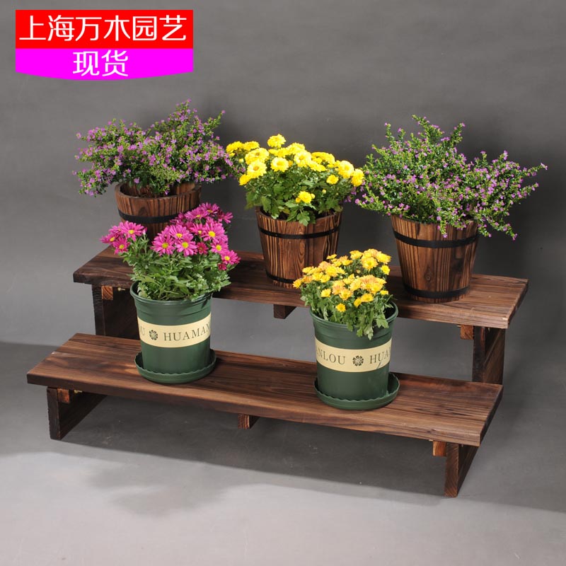 防腐木花架凳子实木换鞋花凳多层阶梯长条淋浴垫脚板阳台增高脚踏