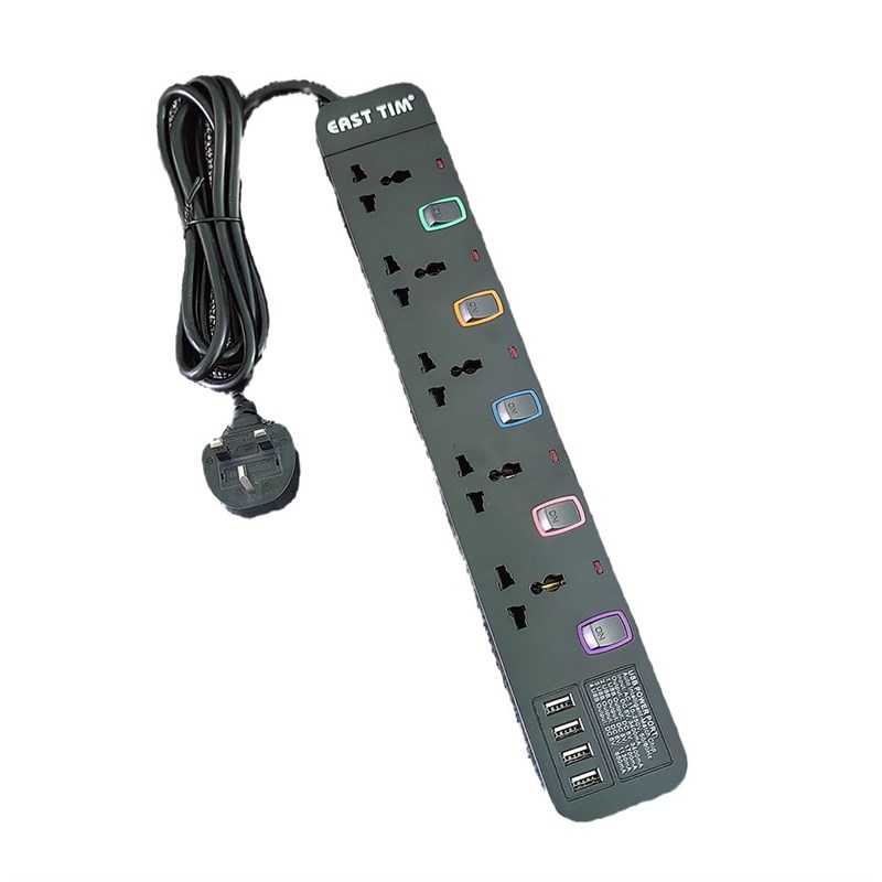 英标香港版USB插排插座插线板英规英式电源拖线板多功能家用黑色