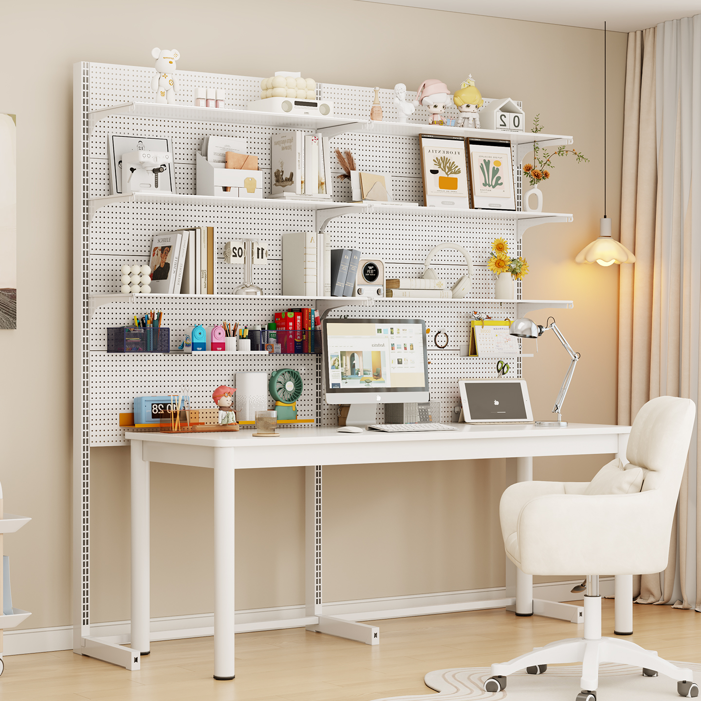 洞洞板置物架书架收纳架