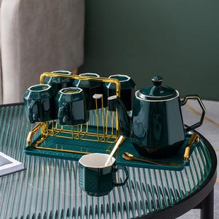 套装 北欧简约轻奢水具茶具 家用整套客厅陶瓷茶壶茶杯水杯子托盘