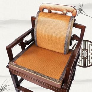 棉麻可拆洗实木棕垫四季 定做夏红木沙发坐垫凉席中式 官帽太师椅垫