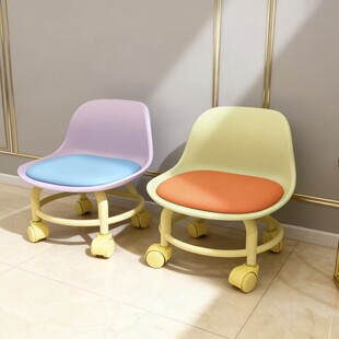 多巴胺万向轮小凳子家用滑轮矮凳子移动带轮板凳小圆凳坐凳沙发凳