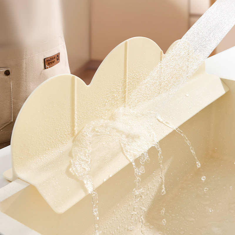 家用厨房水槽吸盘挡水板洗手盆硅胶吸附防水隔板挡水条水池防溅板