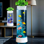 鱼缸客厅小型2025新款 圆柱形落地立式 免换水生态圆形金鱼缸