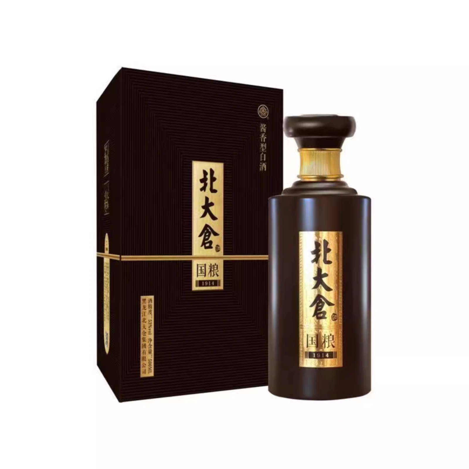 北大仓白酒 国粮1914酱香型53度500ml 礼盒装黑龙江粮食固态发酵