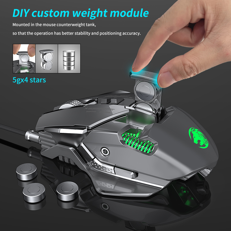 前行者MK300有线机械鼠标游戏电竞宏静音可配重电脑cscf专用外设