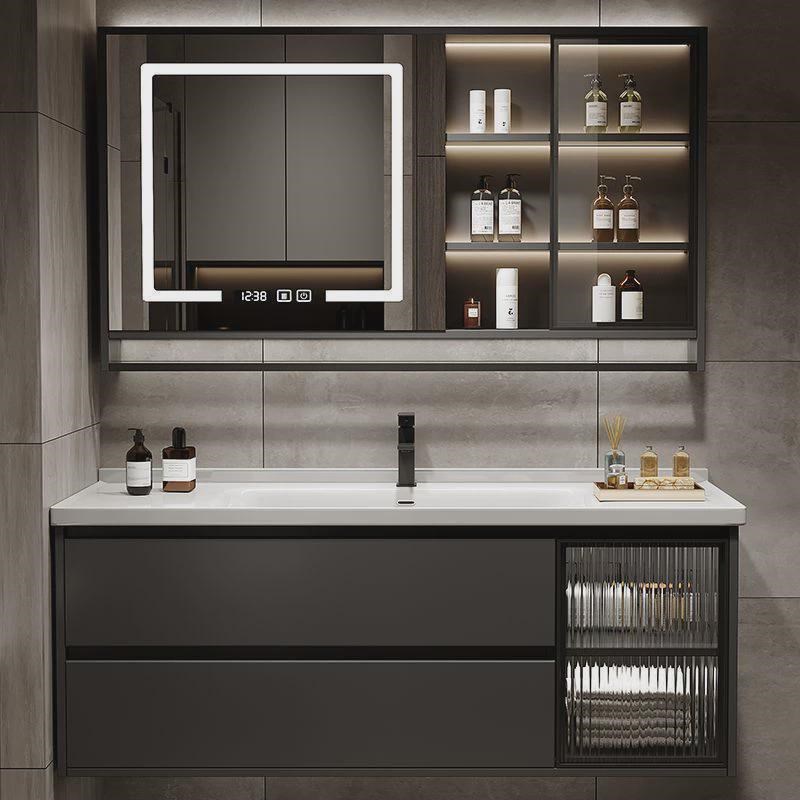 陶瓷一体盆浴室柜73//83/93/103/113CM现定制蜂窝铝卫生间洗脸盆