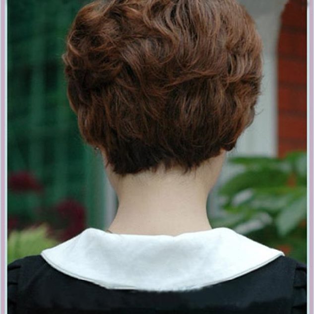 中老年假发真发中年女式短卷发送妈妈全头套假发短发发型真人发丝