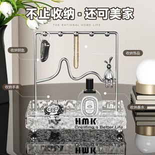 饰家居饰品 进门挂钥匙收纳摆件入户玄关置物架轻奢风亚克力客厅装