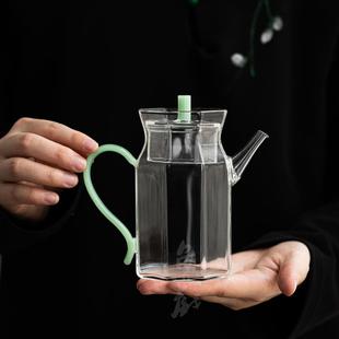 高硼硅耐热玻璃小茶壶过滤仿宋执壶泡绿茶专用泡茶器家用单壶 日式