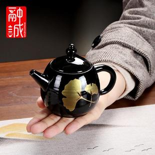 侧把壶 茶壶陶瓷大号泡茶单壶家用过滤水壶功夫茶具耐热冲茶器中式