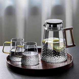 茶杯冷水壶轻奢家庭喝水杯子耐高温 家用待客高级感玻璃杯茶具套装