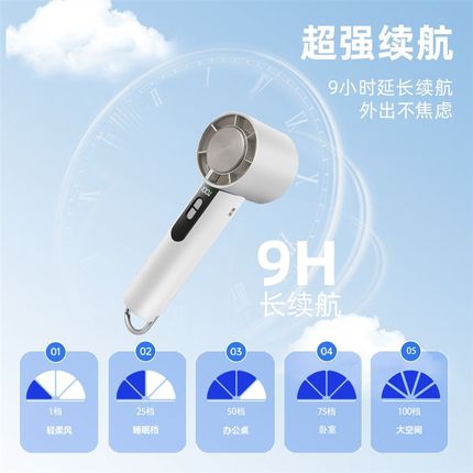 新款半导体制冷冰敷n高速风炮手持户外旅游可折叠便携式小风扇