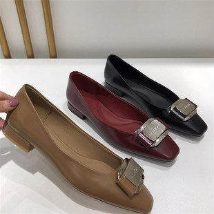 女平底新款 女士豆豆鞋 单鞋 春j秋女鞋 软皮软底防滑妈妈鞋 子9011