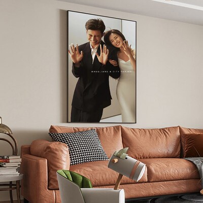 定制婚纱照片打印加洗做成相框放大挂墙铝合金结婚照可更换相片