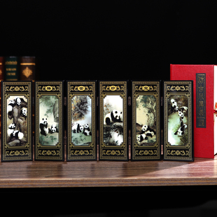 桌面小屏风摆件漆器 传统工艺品 中国风特色礼品 出国送老外礼物