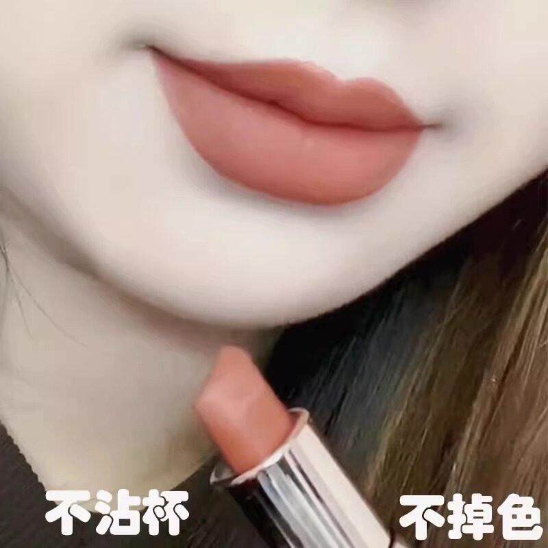 不掉色不沾杯口红肉桂色雨衣持久保湿不脱色哑光大牌正品肉桂显白