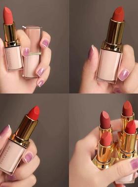 她的橙色护理完美哑光哑光口红不粘杯不褪色天鹅绒学生