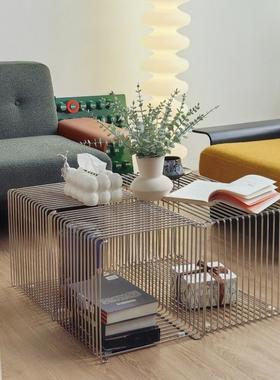 Chea Wea现代简约不锈钢线边几创意组合中古Panton Wire沙发角几