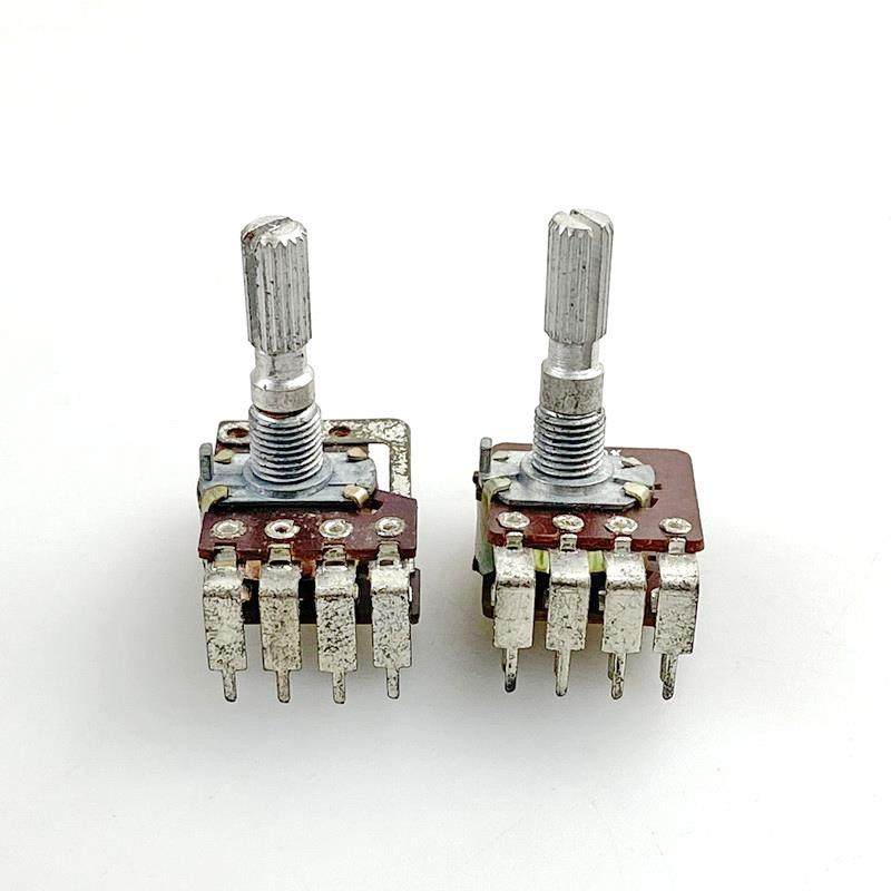 库存16型8脚双联电位器A100K立式弯脚带等响抽头 功放音量调节