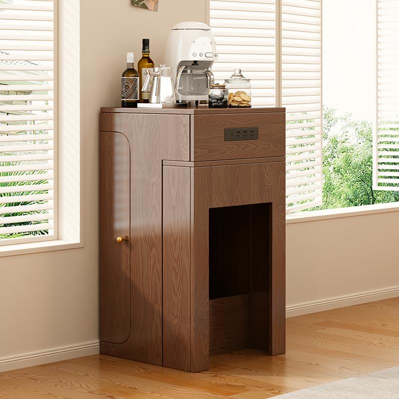 全实木伸缩餐桌小户型客厅家用多功能茶台可折叠饭桌岛台一体桌