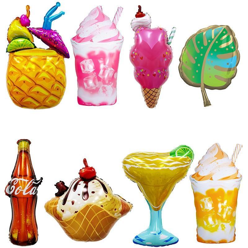 跨境夏威夷派对夏日冰淇淋蛋糕甜筒可乐造型气球草地音乐节气球