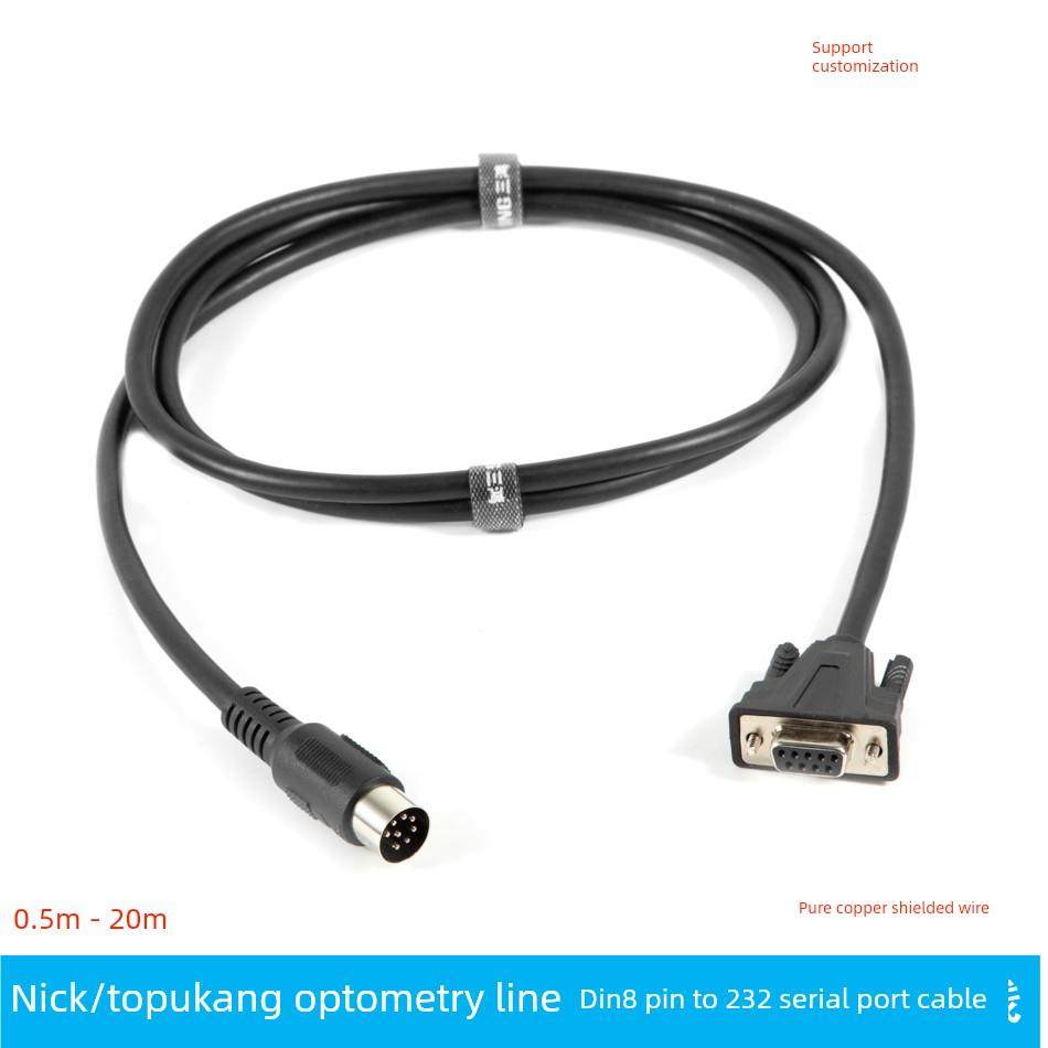 尼德克数据线 尼德克电脑验光仪数据线RS232-C 圆口DIN8针转DB9孔