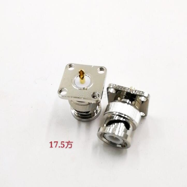 BNC公头JFQ9-JF方板公头法兰盘方板适配器转接头带焊接头 BNC-JF