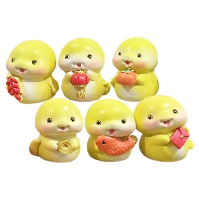 迷你树脂蛇宝宝蛋糕装饰摆件2025新年蛇年派对甜品台烘焙装扮公仔