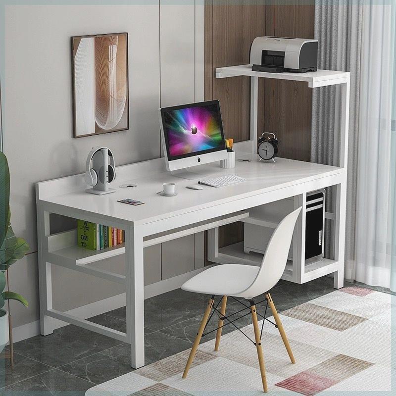 电脑桌可放印表机书桌家用组合钢木办公游戏学习桌写字简约桌子卧