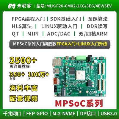 米联客FPGA开发板XILINX-MPSOC-ZU2CG/3EG/4EV/5EV-F20 ARM 4核