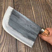 苗家手工锻打夹钢菜刀砍切两用菜刀砍鸡鸭专用刀切片砍骨刀易磨刀