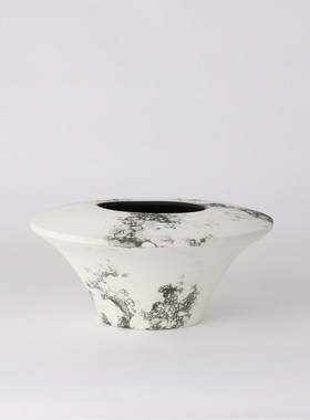 新中式客厅餐桌创意手工摆件样板间泡泡釉陶瓷花瓶售楼部软装饰品