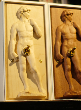 大卫实木浮雕开关艺术摆件86型面板米开朗基罗文艺复兴创意礼物