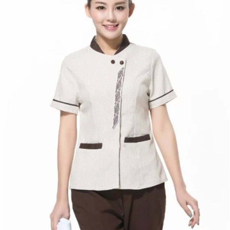 酒店工作服夏装女PA保洁服短袖 宾馆客房清洁工制服 保洁员服装
