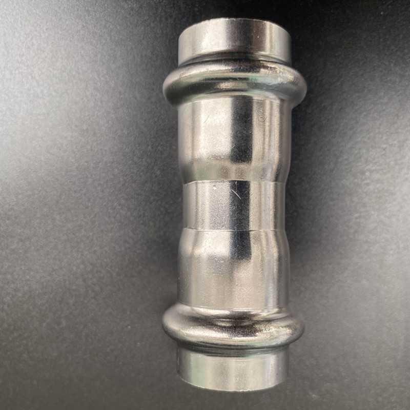 304不锈钢卡压式管件等径直接薄壁水管挤压转换快接头双卡压直通