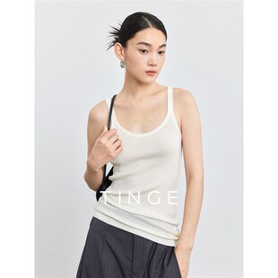 TINGE贴己17.5um超细美利奴纯羊毛可机洗吊带背心女外穿显瘦上衣