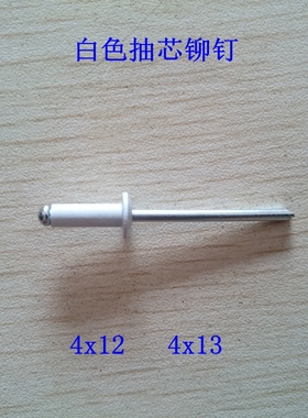 国标白色抽芯铆钉  拉铆钉    型号4X12  4X13  一盒300支包邮价