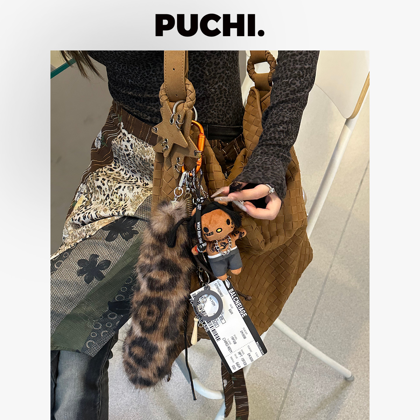 《Fluffy.脏辫艺术家》PUCHI.噗哧商店 手工个性毛绒挂件包包挂饰