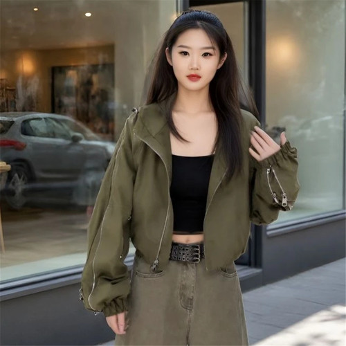 秋冬2026秋季甜酷凤连帽棒球服短款外套女爆款小个子休闲显0923d